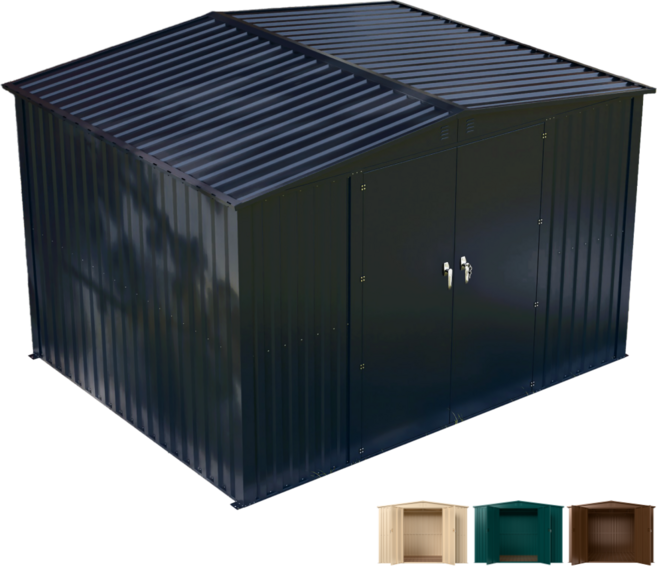 [탑앤라이프] 조립식창고 그랜드-롱 야외창고/농막/이동식창고/전원주택창고/정원창고/조립창고/창고, 콜드그레이 [가로형]