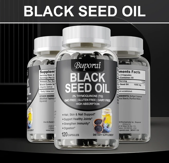 블랙 시드 오일 - 100% 순수 천연 냉간 압착 커민 니젤라 사티바 비GMO, 3개, 60정 - 쿠팡