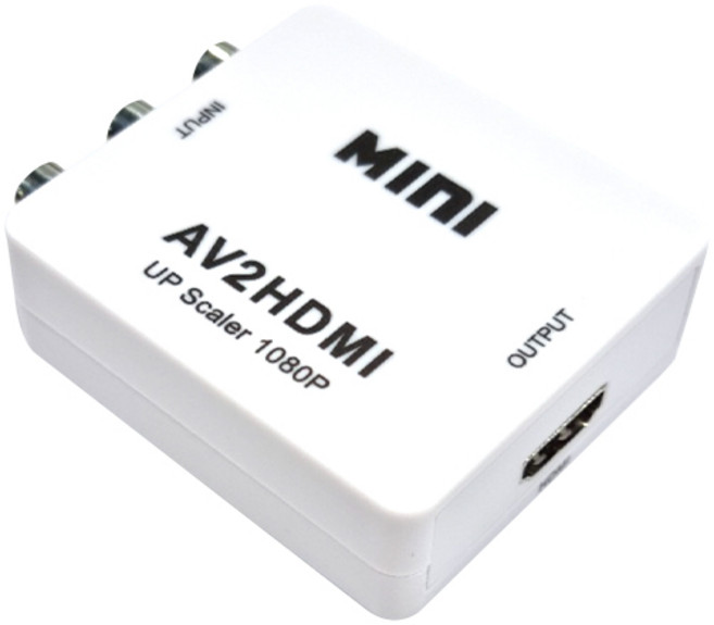 일렉킹 AV RCA 3선 to HDMI 컨버터 AV2HDMI 비디오컨버터 컴포넌트 컴포지트 VGA 변환 젠더, HD-V03 AV to HDMI 컨버터, 1개