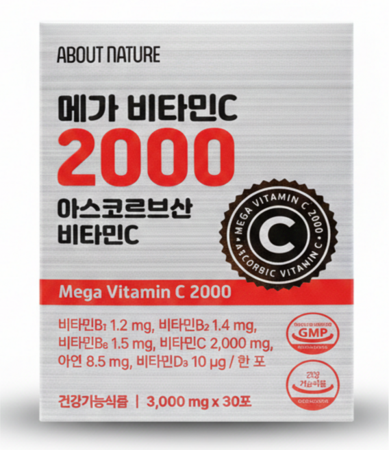 메가 비타민C 2000 아스코르브산, 3박스, 30회분