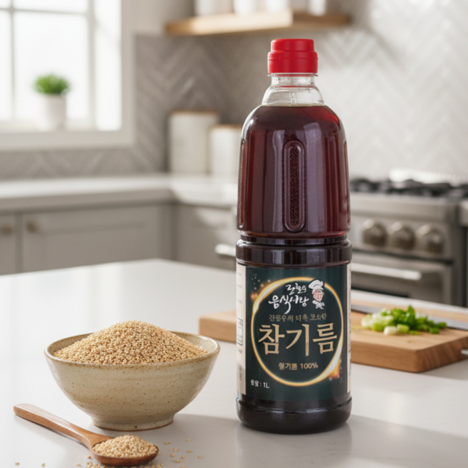 참기름 100프로 고소한 가정용 리터참기름 가성비 오뚜기 해표 대용량 방앗간, 1개, 1L