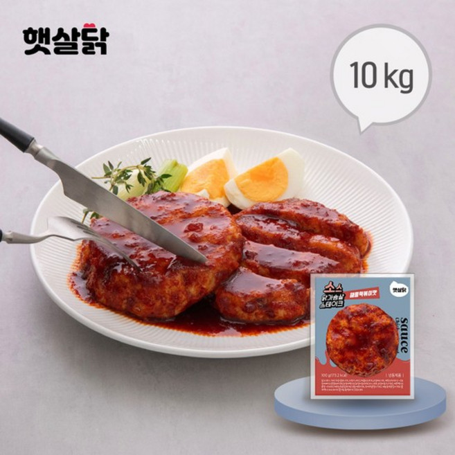 소스 닭가슴살 스테이크 해물떡볶이맛 10kg(100gX100팩), 없음