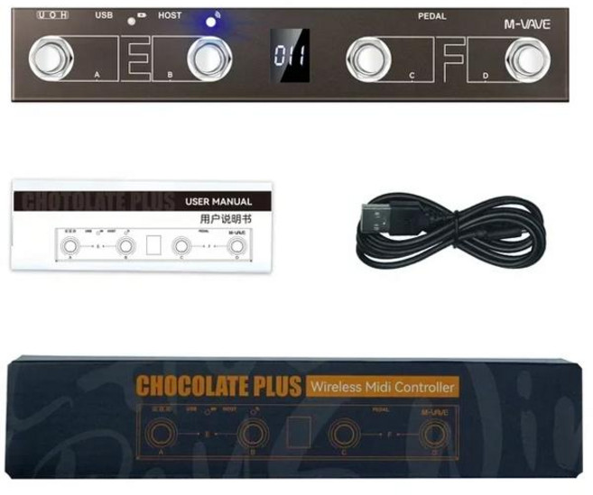 M-vave 초콜릿 플러스 프로그래밍 미디 컨트롤러 4 버튼 풋스위치 페이지 턴 USB 컨트롤 2 in1 페달 지원, 1개