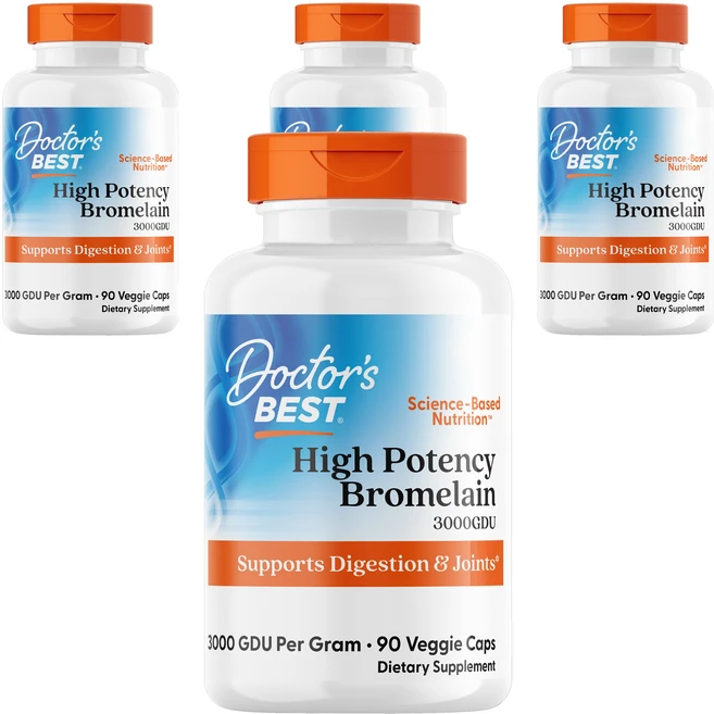 닥터스베스트 하이 포텐시 브로멜라인 3000GDU 500mg 베지 캡, 90정, 4개 - 쿠팡
