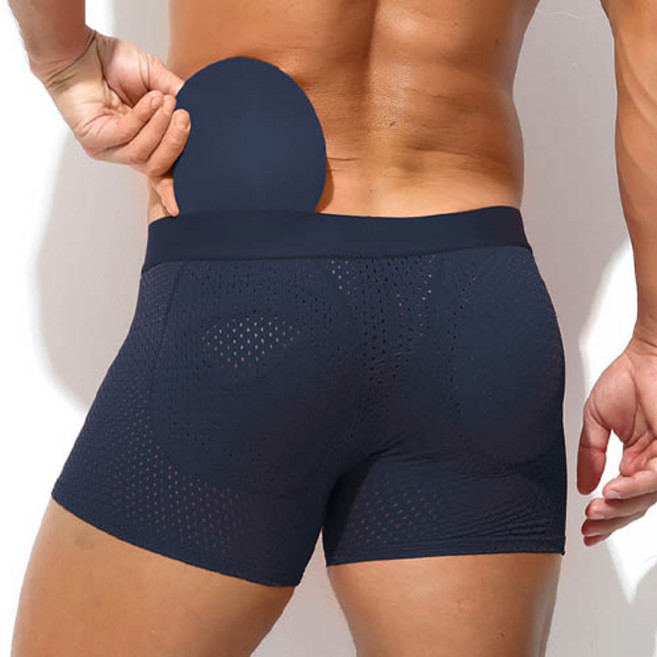 티큐 남성 보정속옷 볼륨 엉덩이뽕 메쉬 사각 드로즈 힙업 팬티 UM198