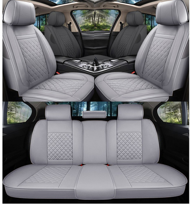 제니븐 자동차 시트커버 차량용 방석 카 보호매트 가죽 교체 SF-890 풀세트, 1세트, 웜그레이