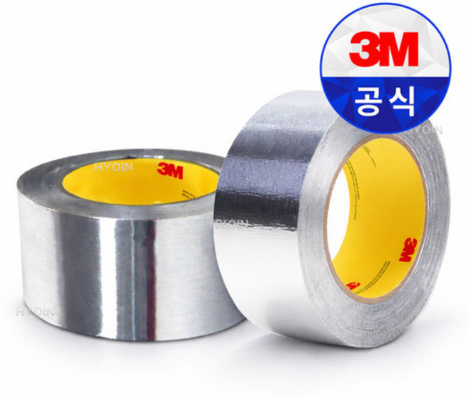 3M 425 알루미늄 테이프 50mm X 55M / 은박 호일 알미늄 연통테이프 덕트, 25mm, 1