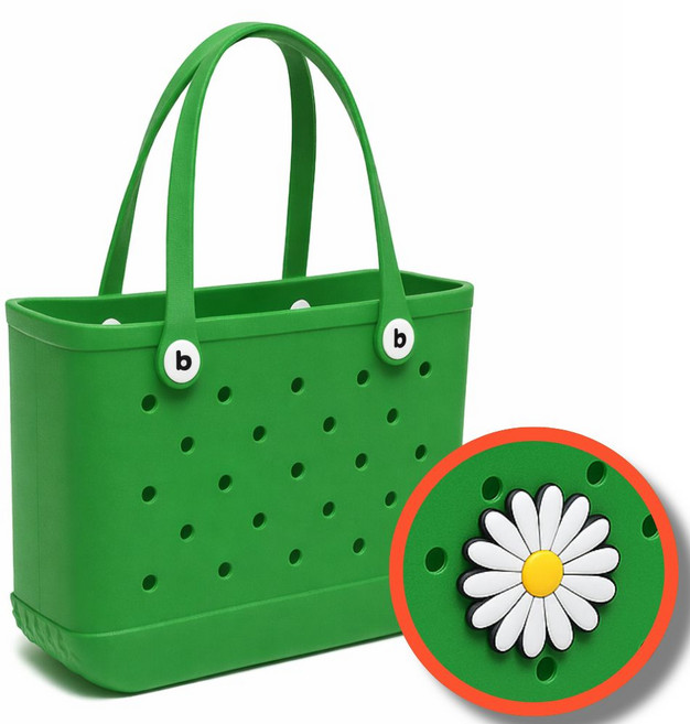 생활해랑 EVA 젤리 수영 목욕 가방, 딥그린