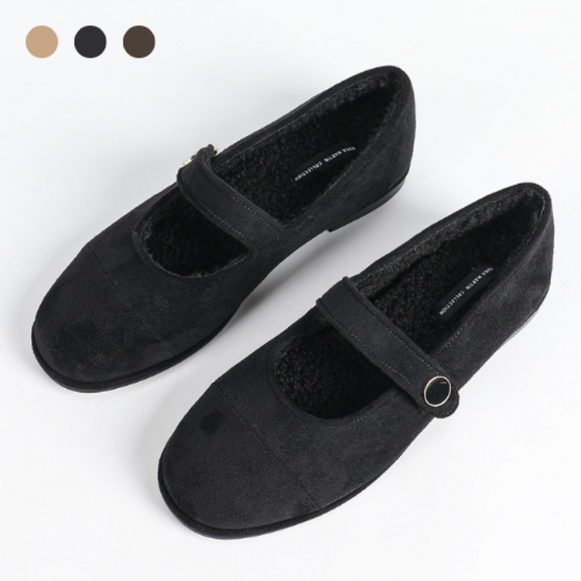 페조 여성 플랫슈즈 메리제인 기모 양털 단화 PZFLFR 866-8