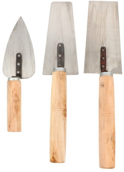 1세트 벽돌공사용 미장칼 세트 스테인리스 스틸 플라스터 퍼티 커터 건축용 스패튤라 게이징 미장칼 도구