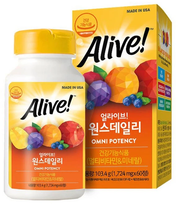 얼라이브 원스데일리 멀티비타민, 60정, 1개 - 쿠팡
