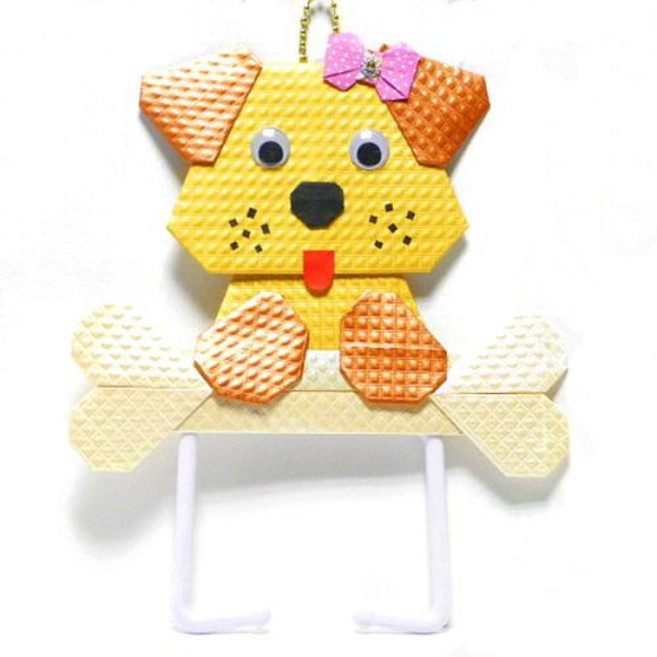 [종이종이] 동물 강아지 두루마리 휴지걸이 종이접기 만들기 재료 세트, 1인용