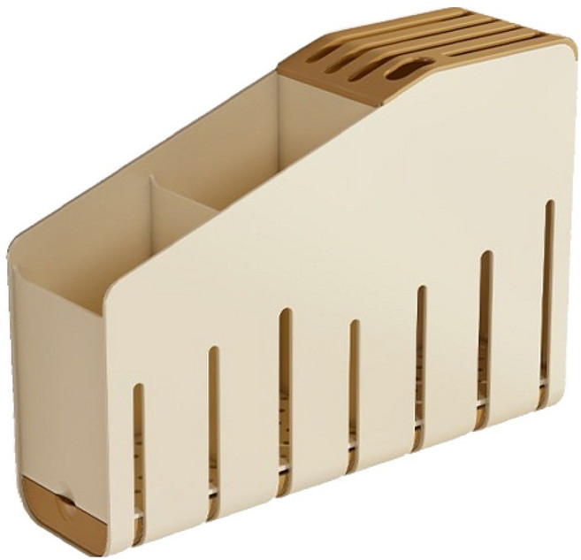 아리코 조리도구 수납 물 빠짐 수저통, 1개, 아이보리