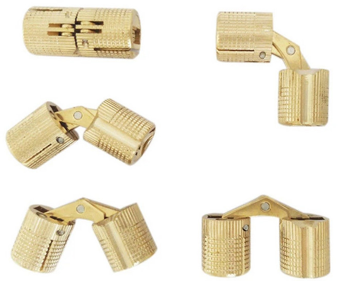 4 개 8/10/12mm 구리 배럴 경첩 원통형 캐비닛 보이지 않는 황동 가구 하드웨어 마운트, D8