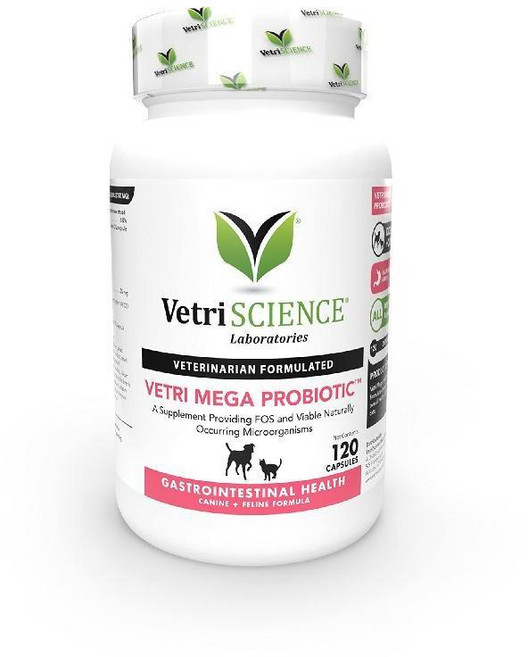 베트리사이언스 베트리메가 프로바이오틱 고양이 강아지 75억CFU 면역 알러지 120캡슐, 1개, 2kg