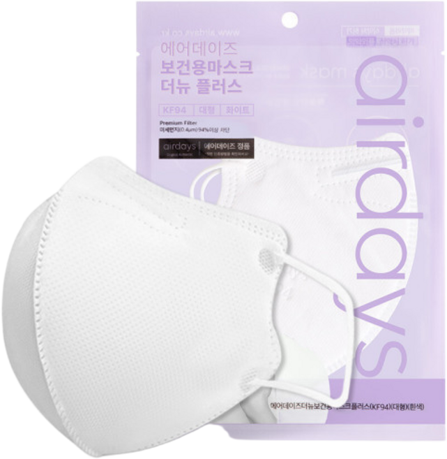 에어데이즈 KF94 더뉴플러스 대형 50매 새부리형, 에어데이즈 KF94 마스크 더뉴 플러스 대형 50매 화