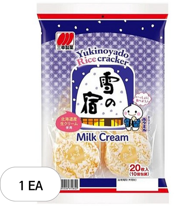 유키노야도 산코 밀크 센베이, 1개, 129.4g