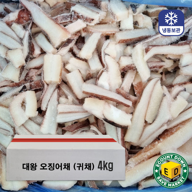 삼둥이수산 냉동 대왕 오징어채 4kg 무라귀채 칼집, 1개