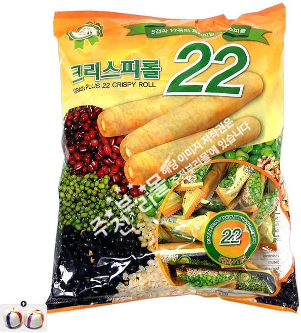 곡물과자 크리스피롤22곡(550g) x 1봉+자색옥춘사탕 20g 세트, 549g, 1세트