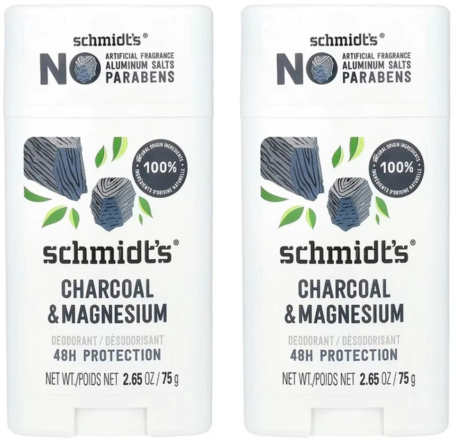 슈미츠 내추럴 데오드란트 차콜 마그네슘 75g 2개 천연 데오드란트 바 - 쿠팡