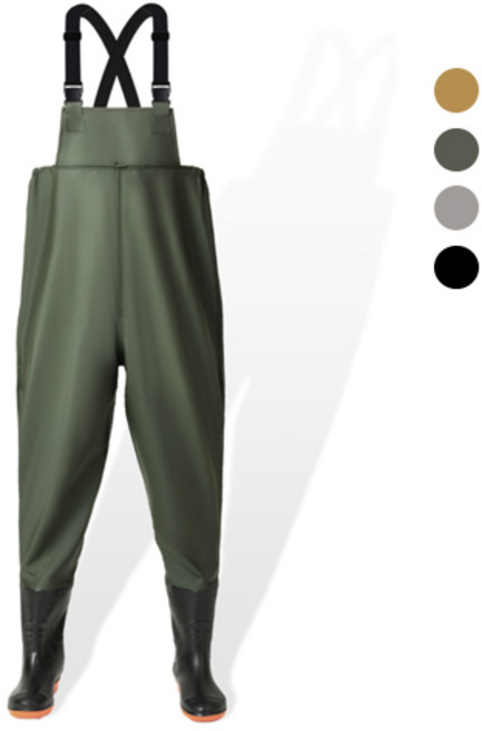 지스터프 갯벌 해루질 가슴장화 갯벌체험옷, 270, 그린