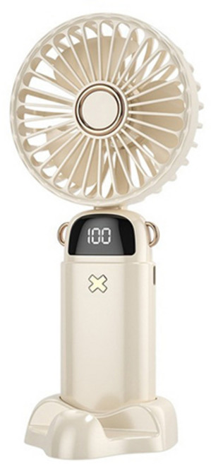 UB 휴대용 LED 미니 핸디팬 선풍기, 베이지, UB-FAN7