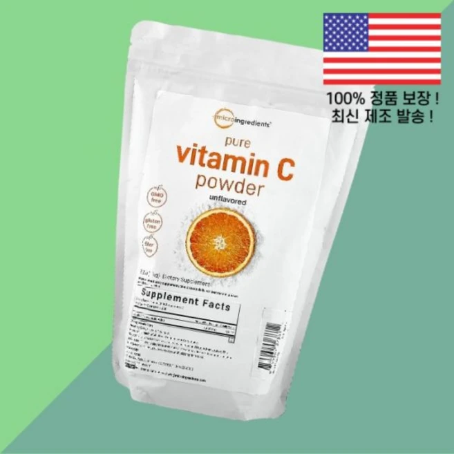 마이크로 성분 비타민C 비타민씨 비타민시 파우더 가루 분말 무향 2.2파운드 1kg Micro Ingredients Vitamin C Powder Unflavored 2.2lb, 1개 - 쿠팡