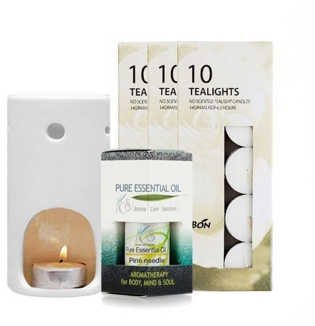 ACS 파인 니들 아로마세트- 오일 10ml 램프 티라이트 30개, 매일관리 파인 니들 아로마세트- 오일 10ml 램프 티