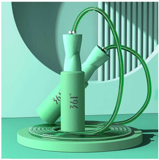 피라모니 361도 프리미엄 와이어 스피드 베어링 줄넘기, 그린, 1개