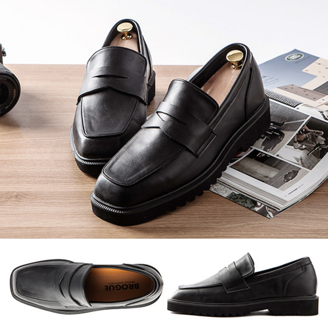 남자 스퀘어토 페니로퍼 남성구두 정장 키높이 발편한 4.5cm