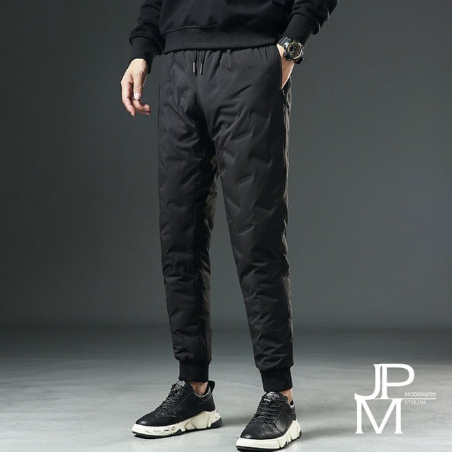 제이피엠 남자 겨울 오리털 패딩팬츠 방한바지 고급형 오리털충전재 밴딩포인트 덕다운 누빔바지 SJ04