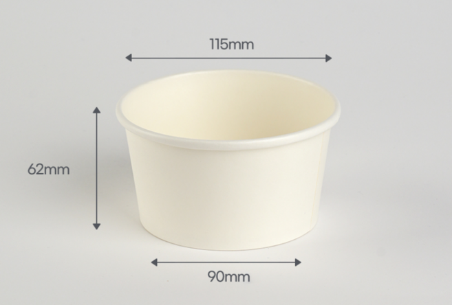 15온스 115파이 화이트 원형용기 종이뚜껑 세트, 1개, 10세트