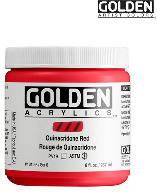 골든 아크릴물감 헤비바디 237mlS6 Quinacridone Red