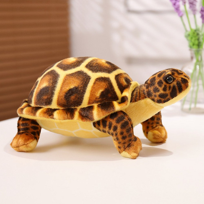 만화 봉제 인형 거북이 현실적인 바다 동물 장난감 선물 가정 장식 베개 30cm, 초콜릿 색상, 1개