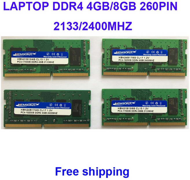 Kembona 노트북 DDR4 4GB 8GB 16GB 4G 8G 16G RAM 메모리 2133mhz 2400mhz 2666mhz 3200mhz Memoria 260 핀 SODIMM, NB DDR4 8G 2400MHZ, 05 NB DDR4 8G 2400MHZ, 1개
