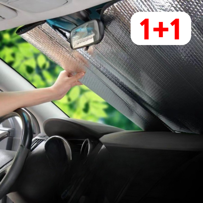 체니모 앞유리 차량햇빛가리개 차량용, 실버, 2개