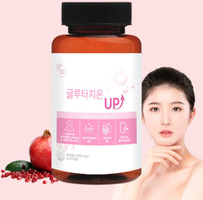 네이처이너 글루타치온 업 1000mg x 60정 L-글루타치온 석류농축분말 저분자피쉬콜라겐 엘라스틴 함유, 6개