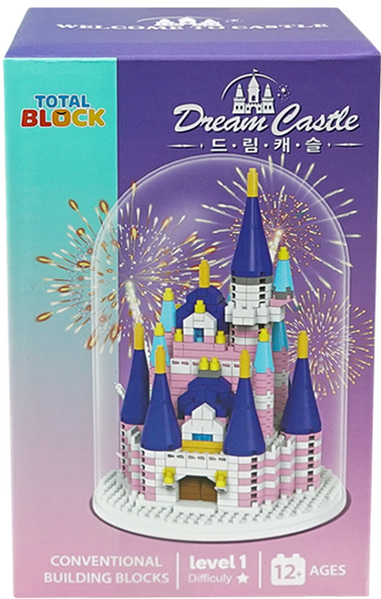 토탈블럭 1 EQ IQ 선물 장난감 블럭 동화 속 마법의 성 블록 658피스, 블루, 1개