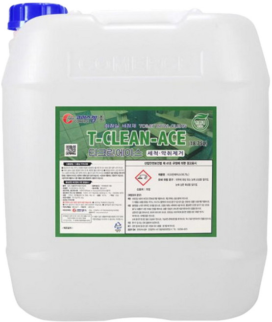 티크린 에이스 18.75L 친환경 변기 세정제 욕실 화장실 요석 찌든때 물때 청소 세제, 1개