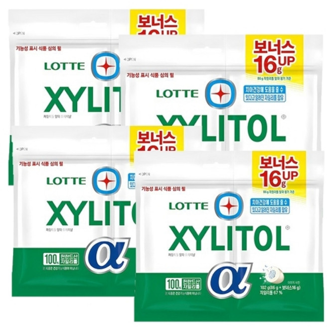 롯데 자일리톨 알파 오리지날 리필 102g x 4개