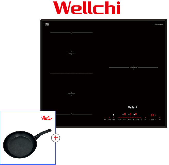 웰치 빌트인 인덕션 3구 KR-S4800/매립형/브릿지기능, KR-S4800