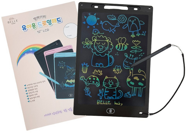 벨베이비 유아용 드로잉패드 자석스마트 스케치보드, 블랙, 1개