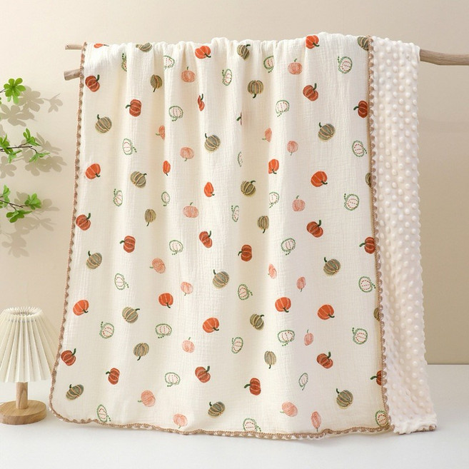 寶寶蓋毯 荳荳毯 嬰兒安撫被 四季被 E96001, 南瓜