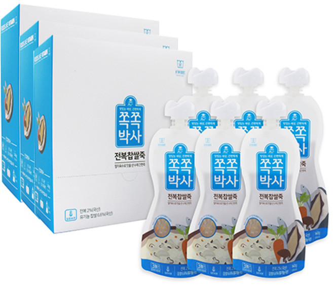 쪽쪽박사 전복찹쌀죽, 18팩, 140g