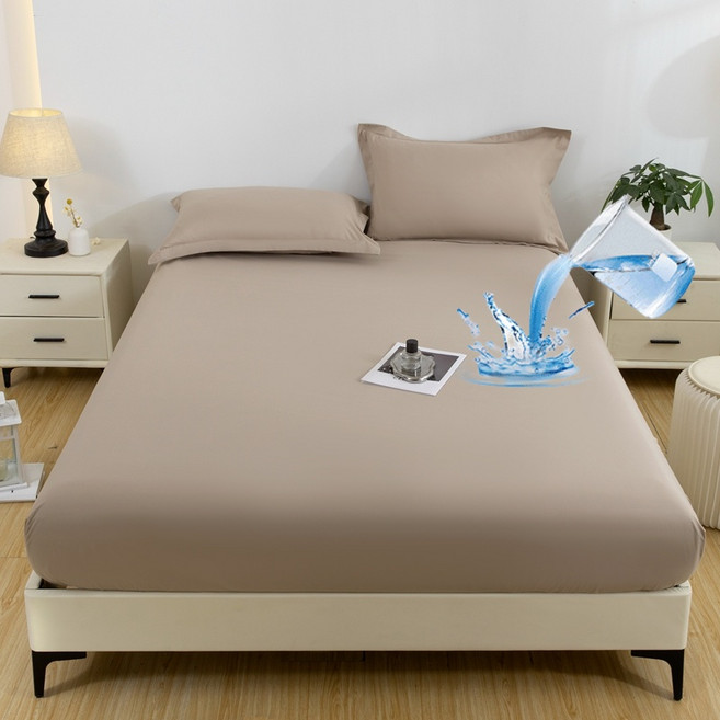 단색 항균 방수 매트리스 커버 먼지 방지 통기성 미끄럼 방지 세탁 가능 싱글/퀸/킹 사이즈 침대용 (베개 제외)