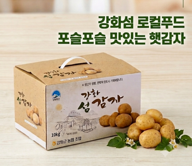 강화섬 햇감자 조림용 작은알감자 강화섬 로컬푸드 생산자 직송, 1박스, 2kg