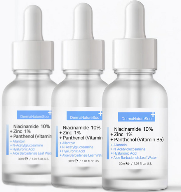 더마네이처수 나이아신아마이드 10% 징크 백탁밀림없는 세럼, 3개, 30ml