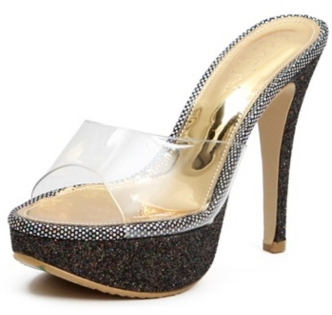 세리즈 가보시 투명 슬리퍼 하이힐 12cm