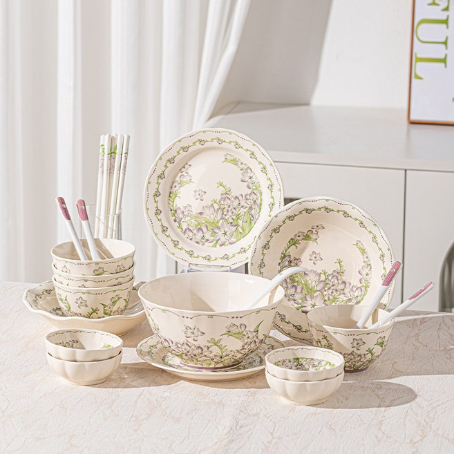 4인 한식기 홈 북유럽 식기 세트 22P 선물추천, 22개, 접시+그릇, 혼색