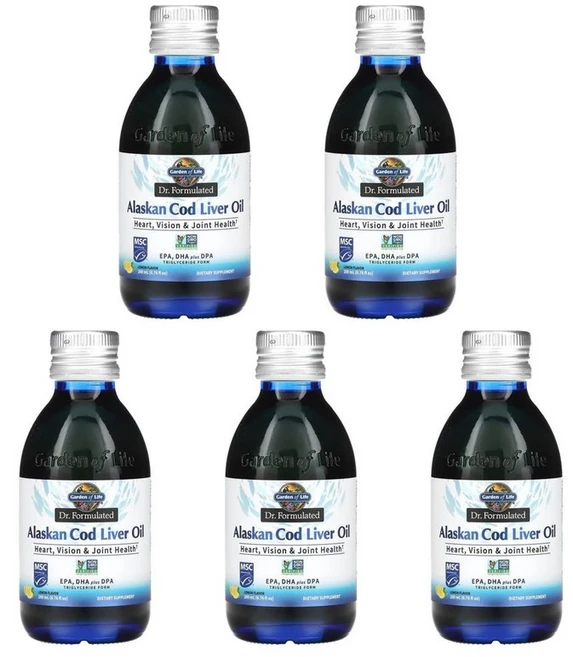가든오브라이프 닥터 포뮬레이티드 알래스카 대구 간유 레몬 200ml, 5개 - 쿠팡
